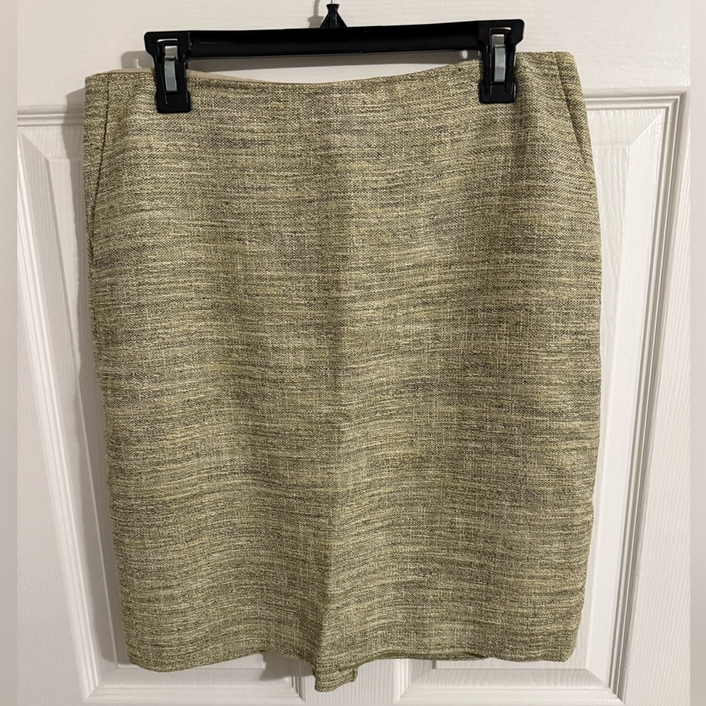 Ann Taylor Textured Light Green Pencil Skirt
